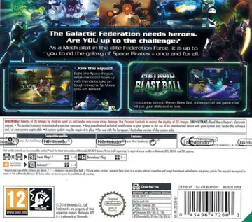 Metroid Prime - Federation Force (Europe) (En,Fr,De,Es,It) box cover back